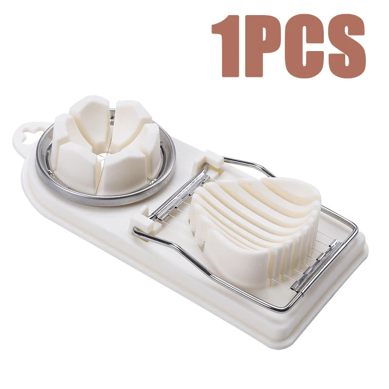 1/2PC Multi Functional Egg Cutting Artifact Stainless Steel Slicer Fancy Splitter Kitchen Divider Two in One Egg Cutter Tools Econic Blanks